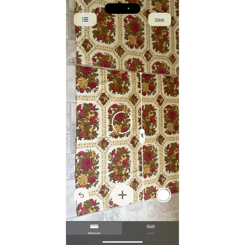 1970s Floral Fruit Medallion Small Cafe Kitchen Curtains Set of 2 Tiers